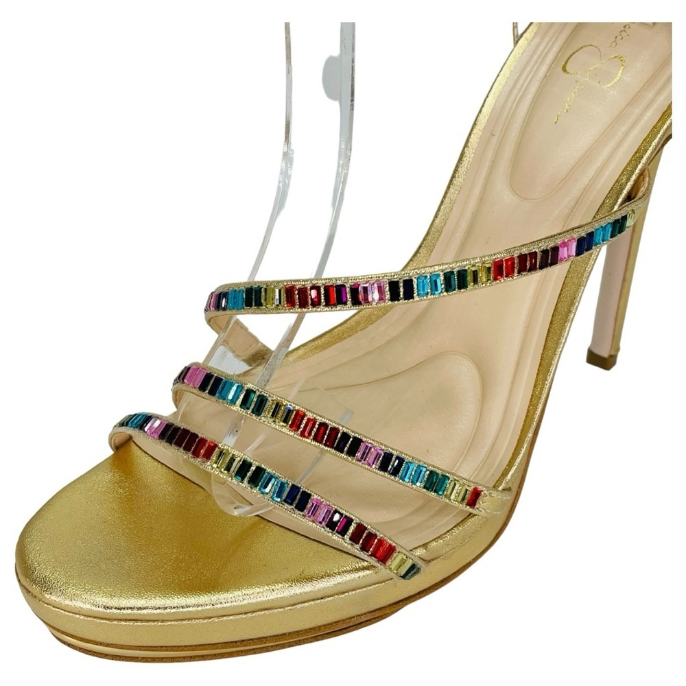 Jessica Simpson Embla Gold Shimmer Rainbow Womens Heels Size 9.5M - Picture 8 of 15